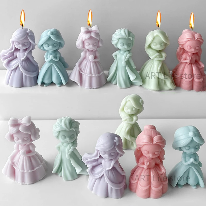 Candle Making Workshop - 6 Princess Doll Silicone Candle Mold