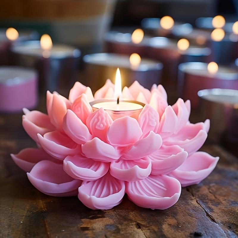 Candle Making Tutorial - 1PC Lotus Flower Candle Mold Silicone