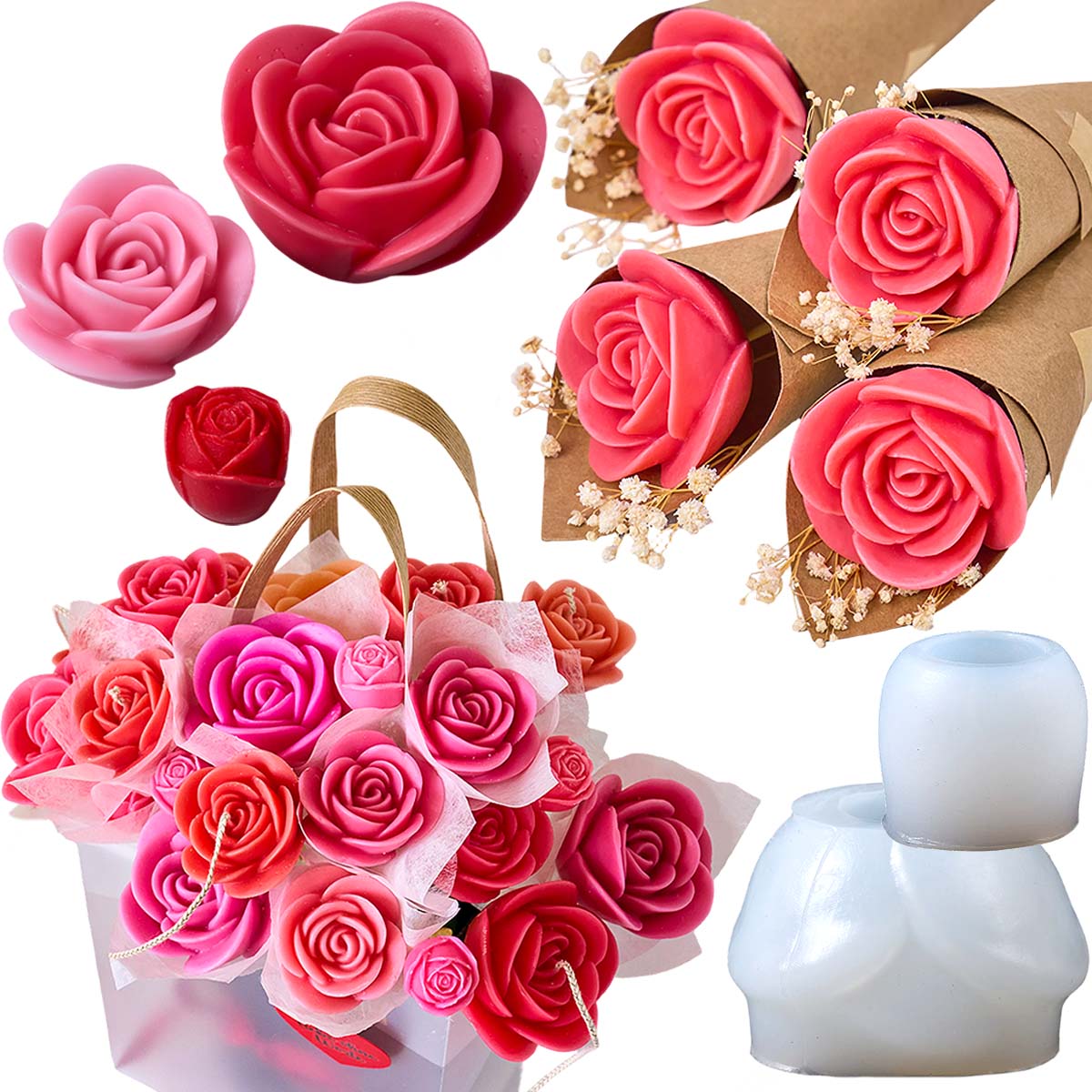 Candle Making Workshop - Rose Flower Candle Silicone Mold DIY