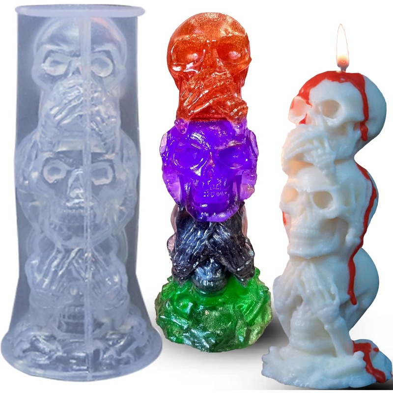 3D Silicone Triple Skull Candl - Candle Making Event review and price