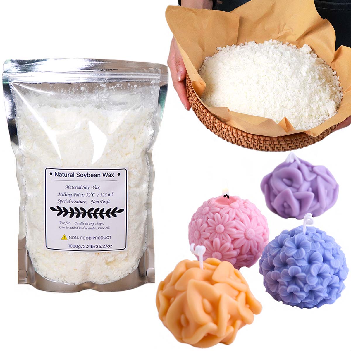 100/250/500/1000g Natural Soy  - Candle Making Material review and price
