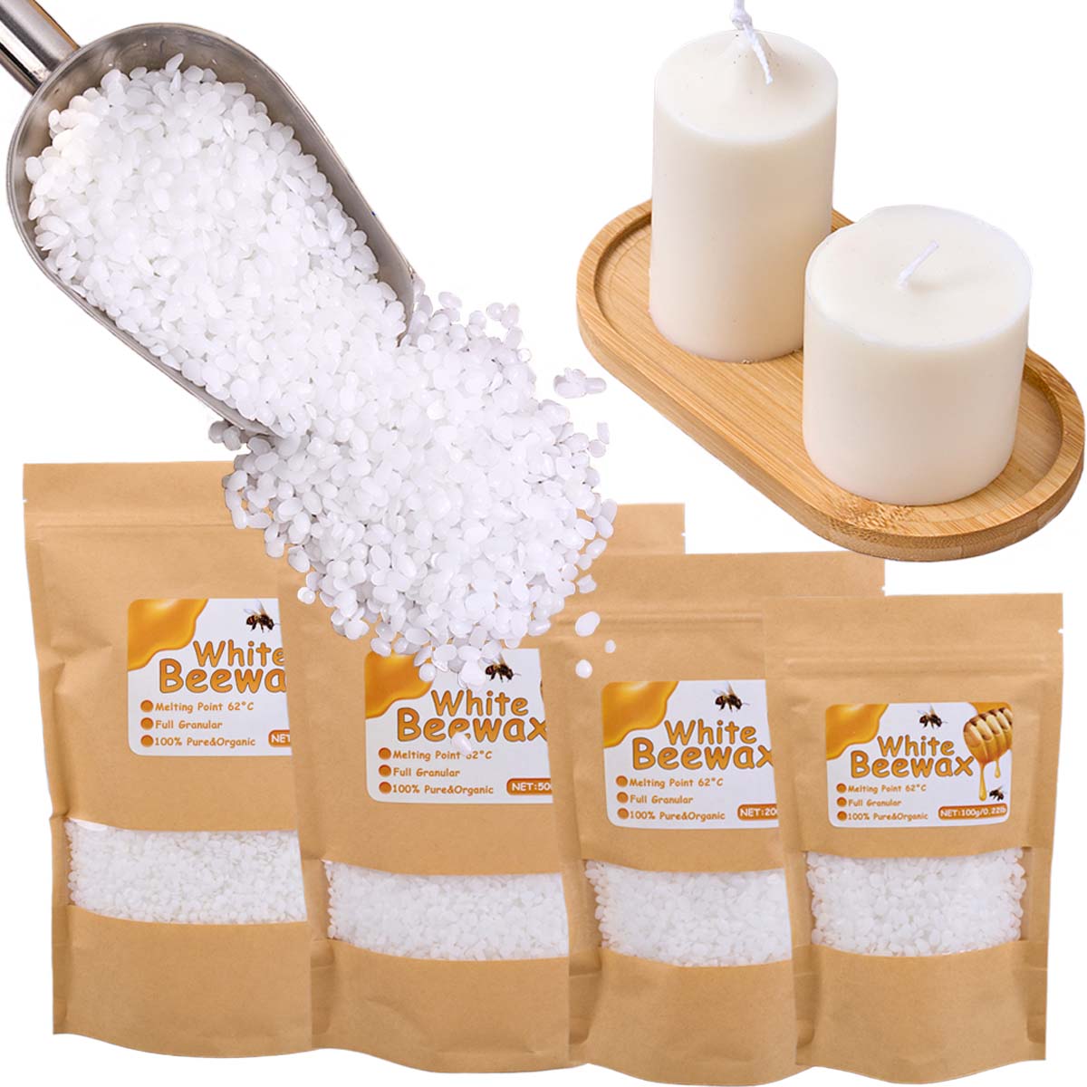 White Beeswax Pure Natural Gra - Candle Making Material review and price