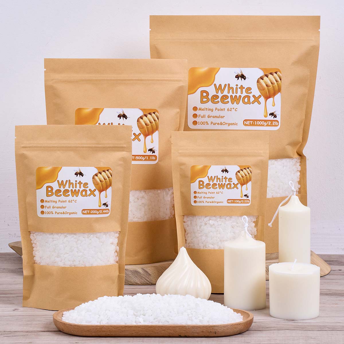 White Beeswax Pure Natural Gra - Candle Making Material review and price