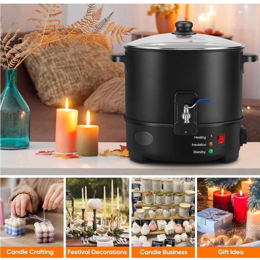 6L Small  Wax Melter Paraffin  - Candle Making Machine review and price