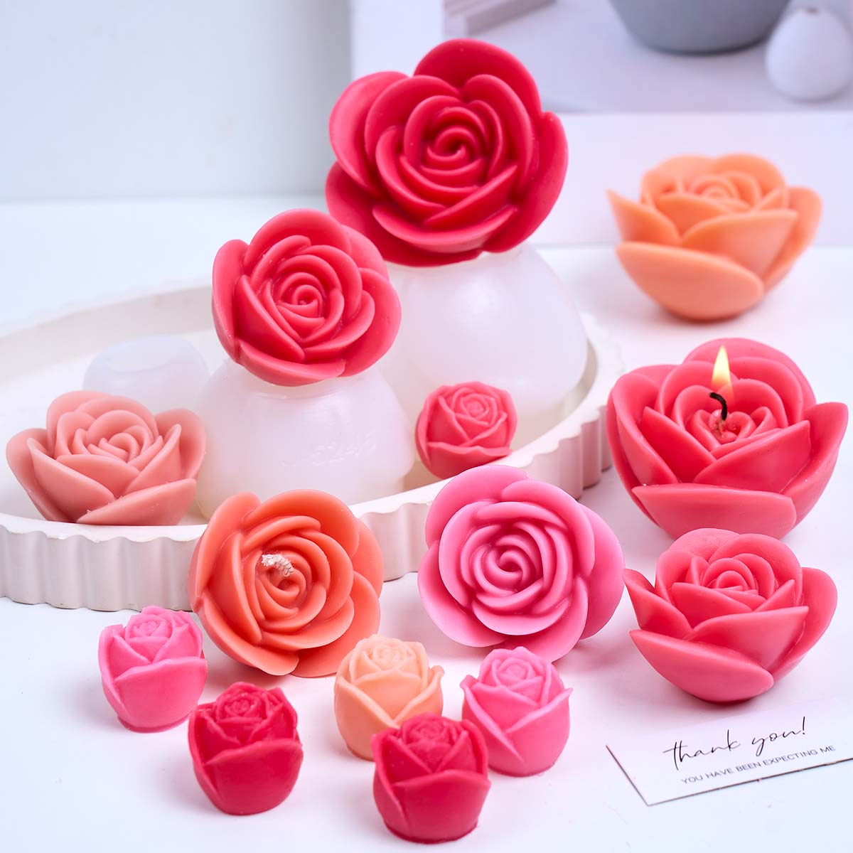 Rose Flower Candle Silicone Mo - Candle Making Workshop review and price